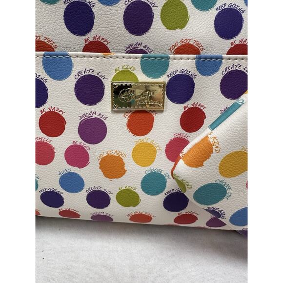 NWOT BETSEY JOHNSON Polka Dot Weekender W/Small Purse Travel Luggage Duffel - Picture 2 of 13